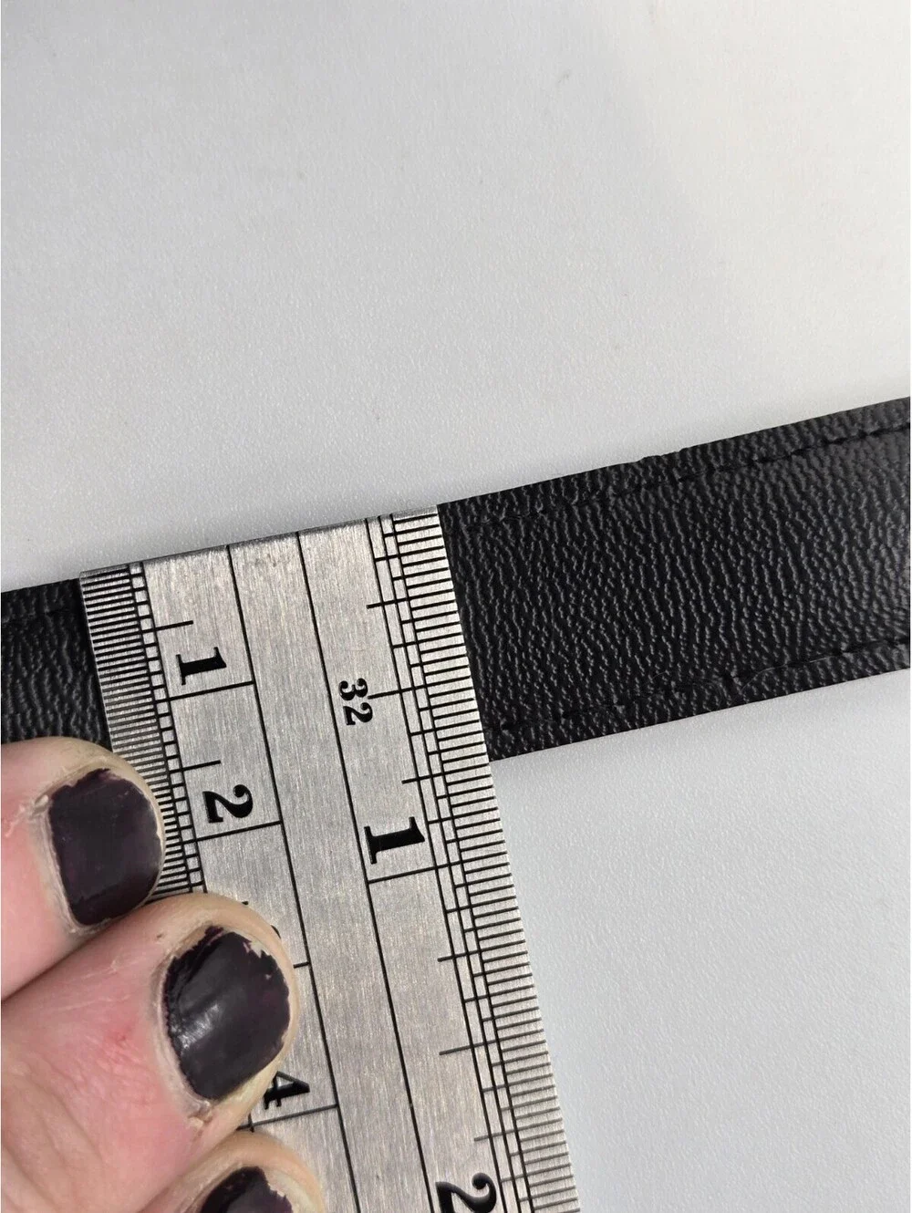 Vintage Faux Lizard Leather Men’s Belt Black Gold Tone Buckle Tip Textured 12P